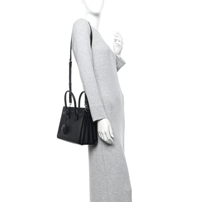 Saint Laurent Grained Calfskin Baby Sac De Jour Black 2 of 9