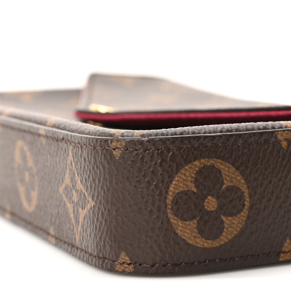 Monogram Pochette Felicie Chain Wallet Fuchsia