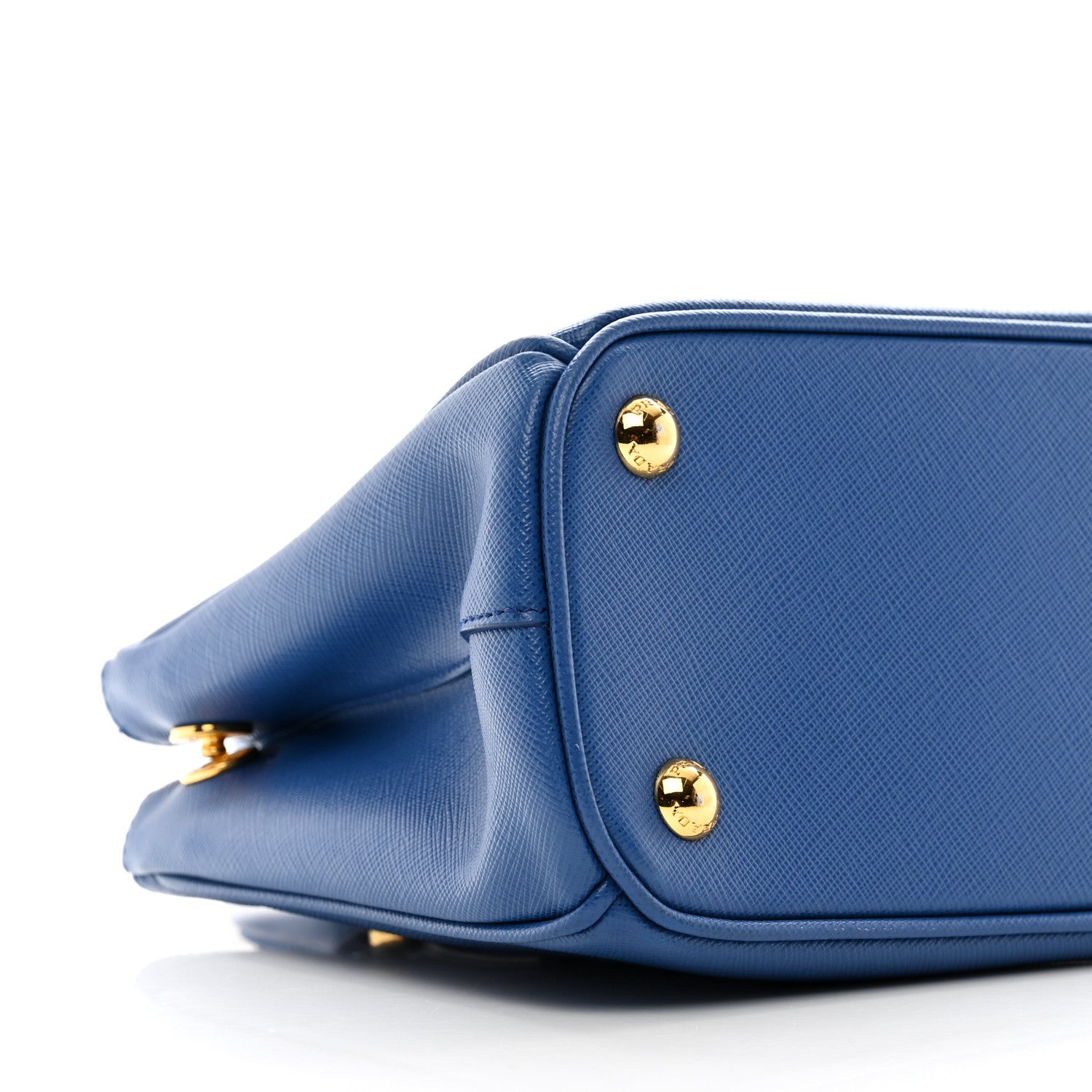 Prada Saffiano Lux Mini Galleria Double Zip Tote Azzurro 9 of 12