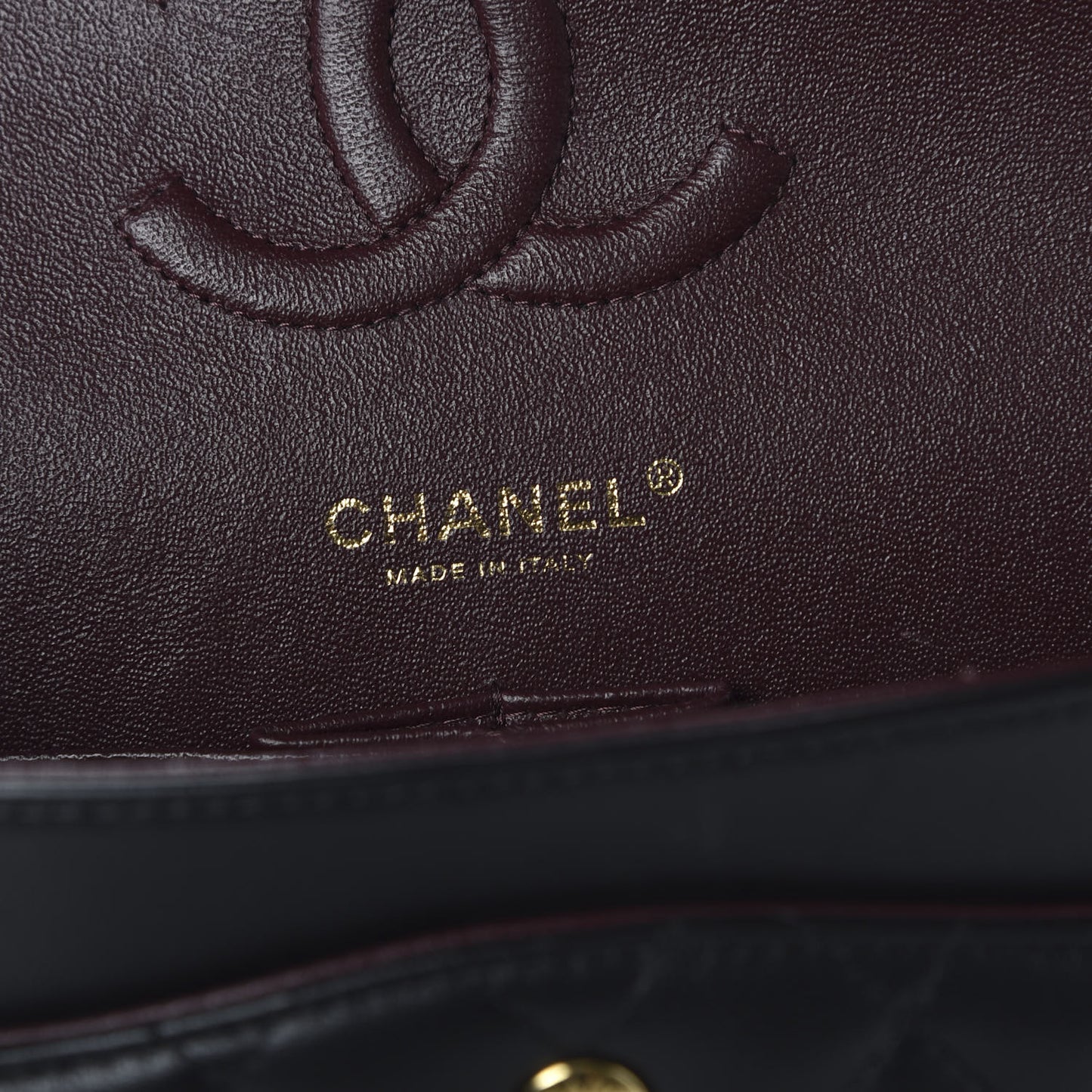 Lambskin Quilted Medium Double Flap Black