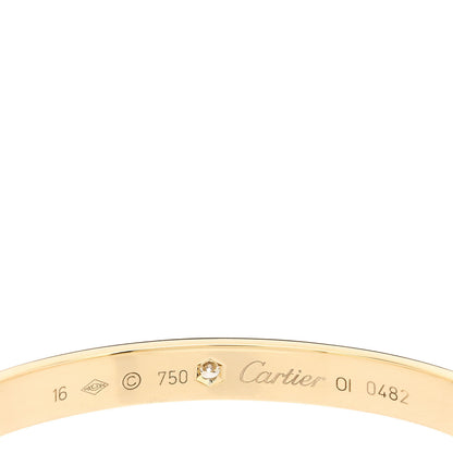 Cartier 18K Yellow Gold 1 Diamond LOVE Cuff Bracelet 16 3 of 3