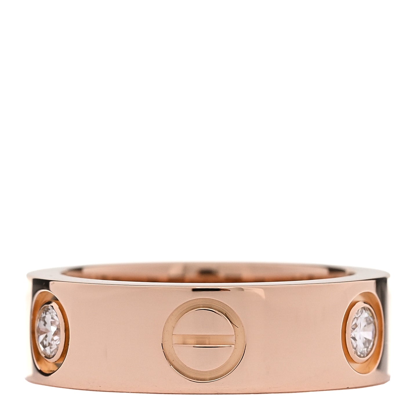 18K Pink Gold 3 Diamond 5.5mm LOVE Ring 47 4