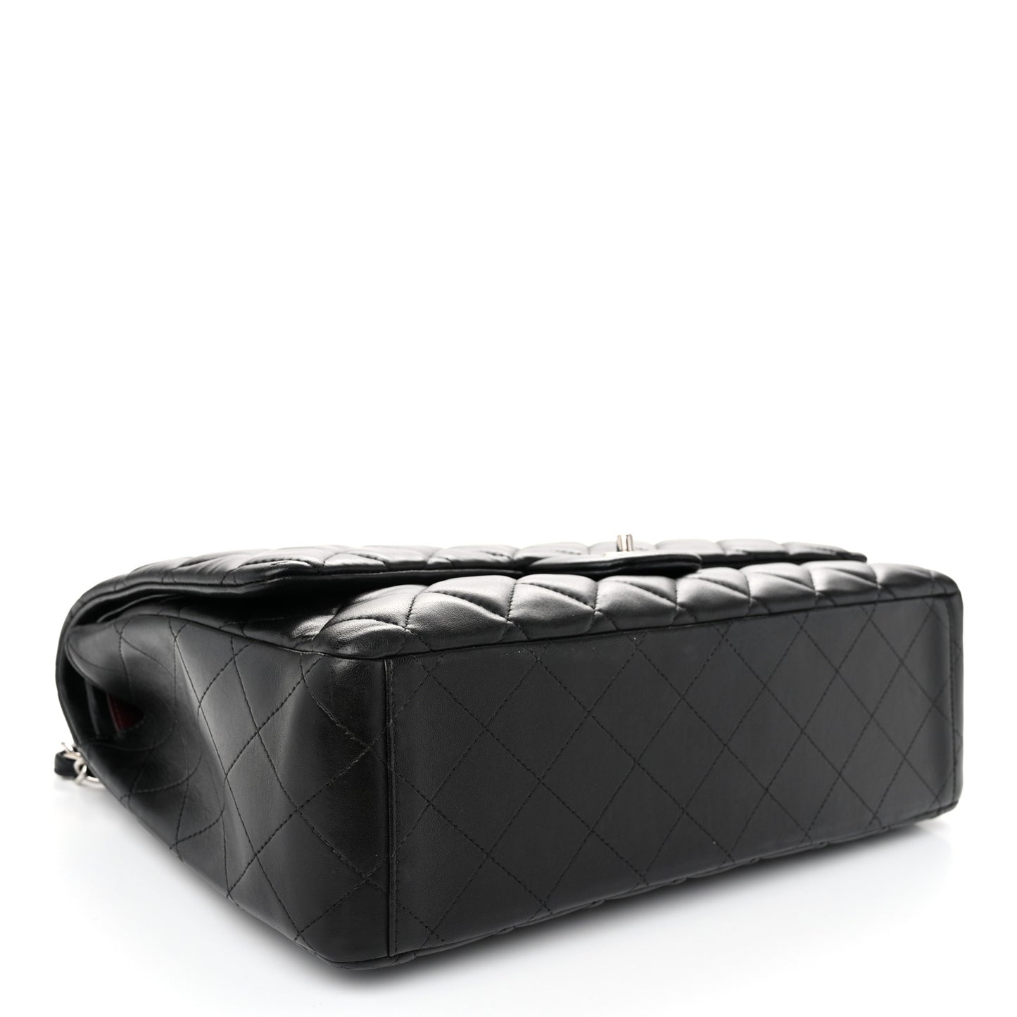 Lambskin Quilted Maxi Double Flap Black