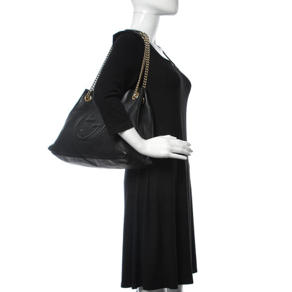 Gucci Pebbled Calfskin Medium Soho Chain Shoulder Bag Black 2 of 10