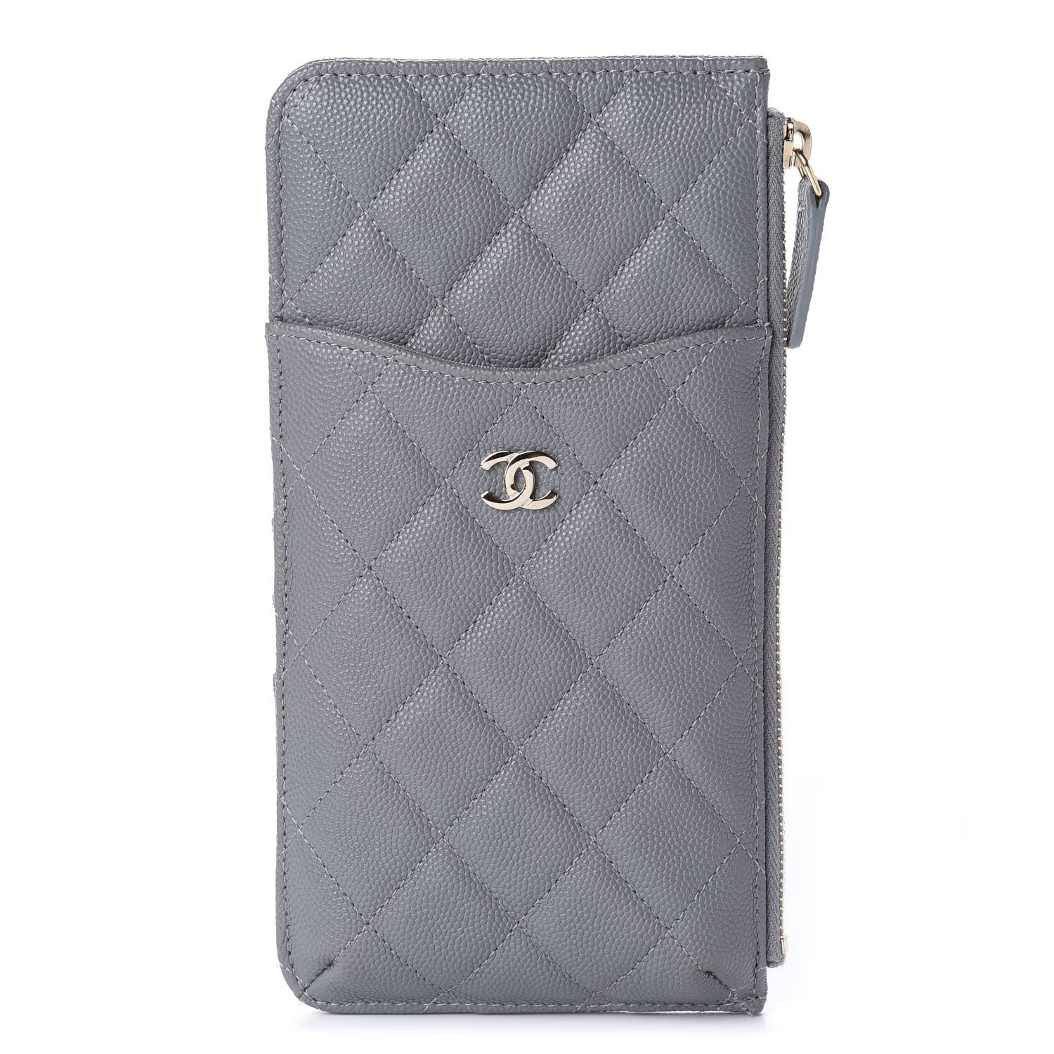Chanel Caviar Quilted Classic iPhone Pouch Grey 1 of 9