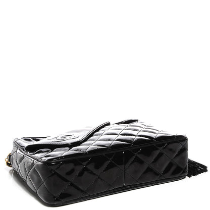 Chanel Patent Quilted Tassel Camera Case Black 4 of 8
