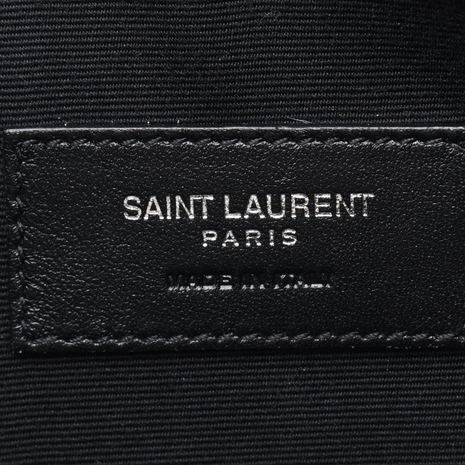 Saint Laurent Calfskin Crocodile Embossed Uptown Monogram Pouch Crema Soft 6 of 13
