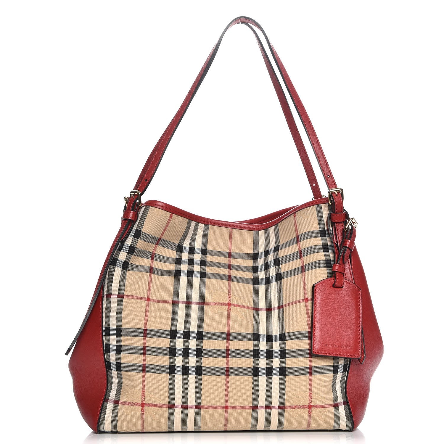 Burberry Horseferry Check Small Canterbury Tote Honey Parade Red 1 of 9