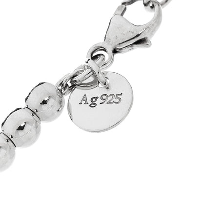 Tiffany Sterling Silver Enamel 4mm Love Heart Tag Bead Bracelet Blue 6 of 7