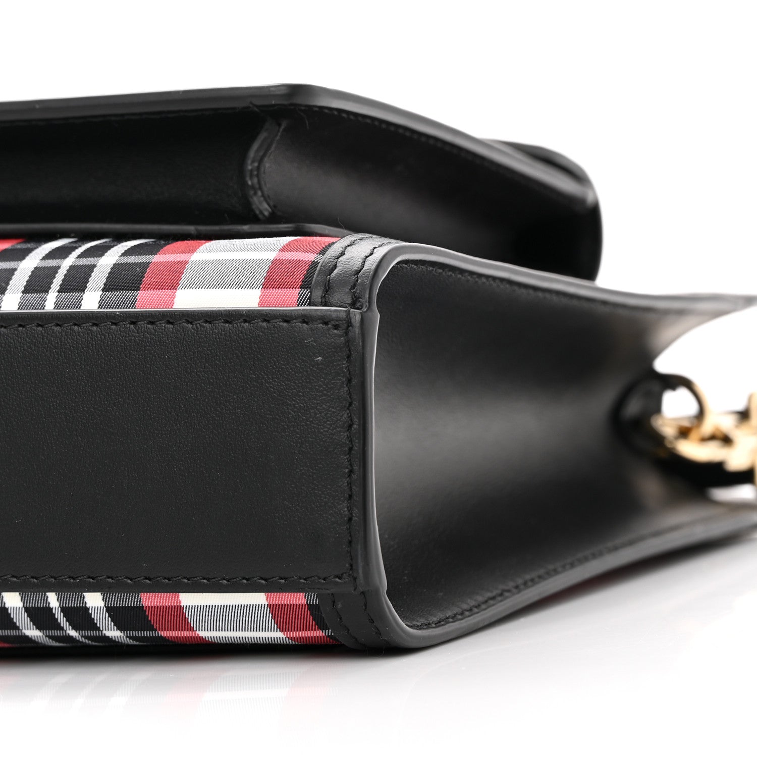 Burberry Calfskin Nylon Tartan Mini Pocket Bag Bright Red 9 of 9