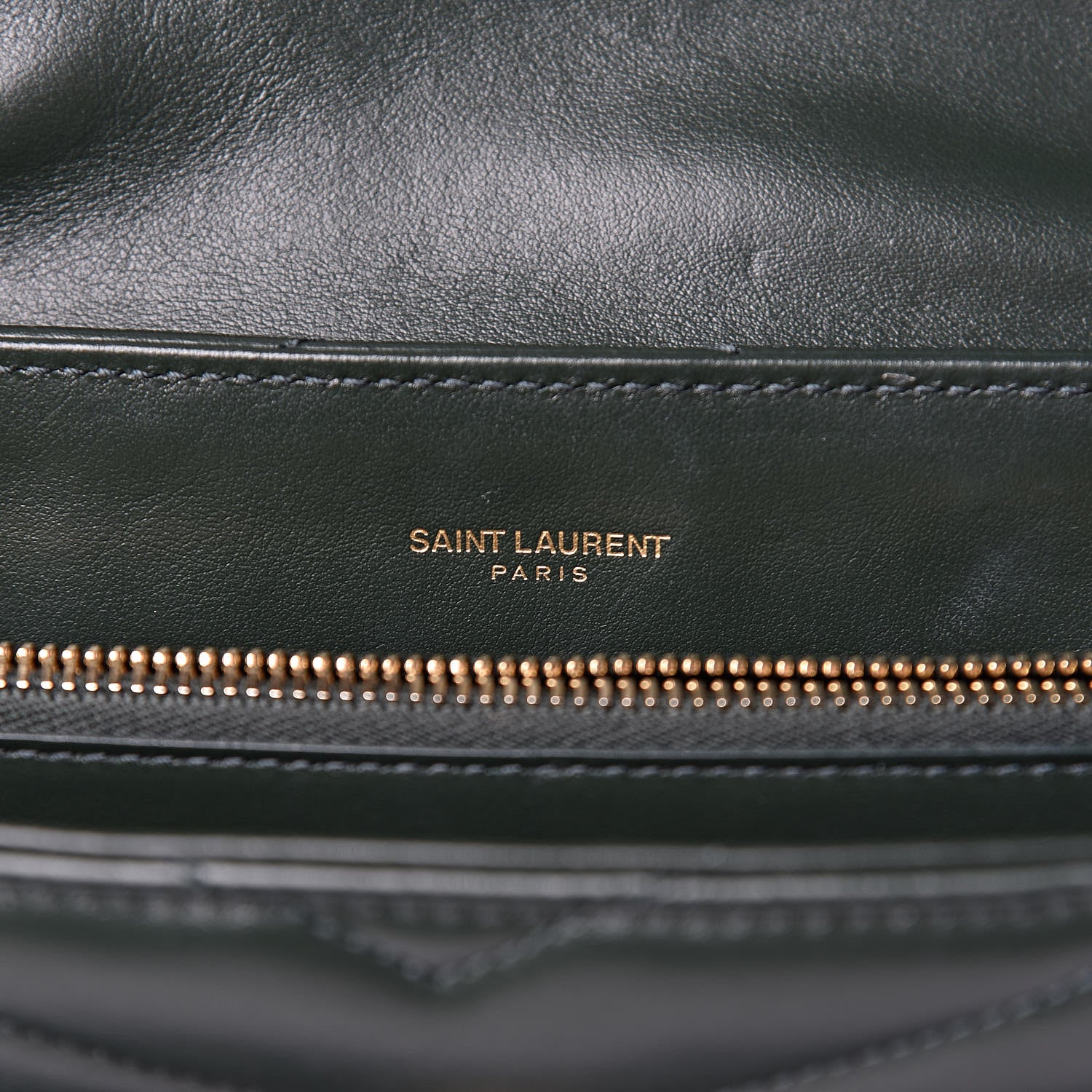 Saint Laurent Calfskin Y Quilted Monogram Medium Loulou Chain Satchel Olive 6 of 12