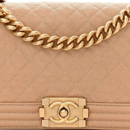 Chanel Caviar Quilted Medium Boy Flap Beige 8 of 11