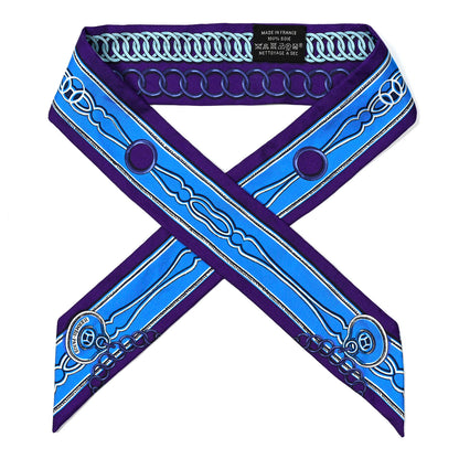 Hermes Silk Maillons Twilly Ultra Violet Cobalt 1 of 4