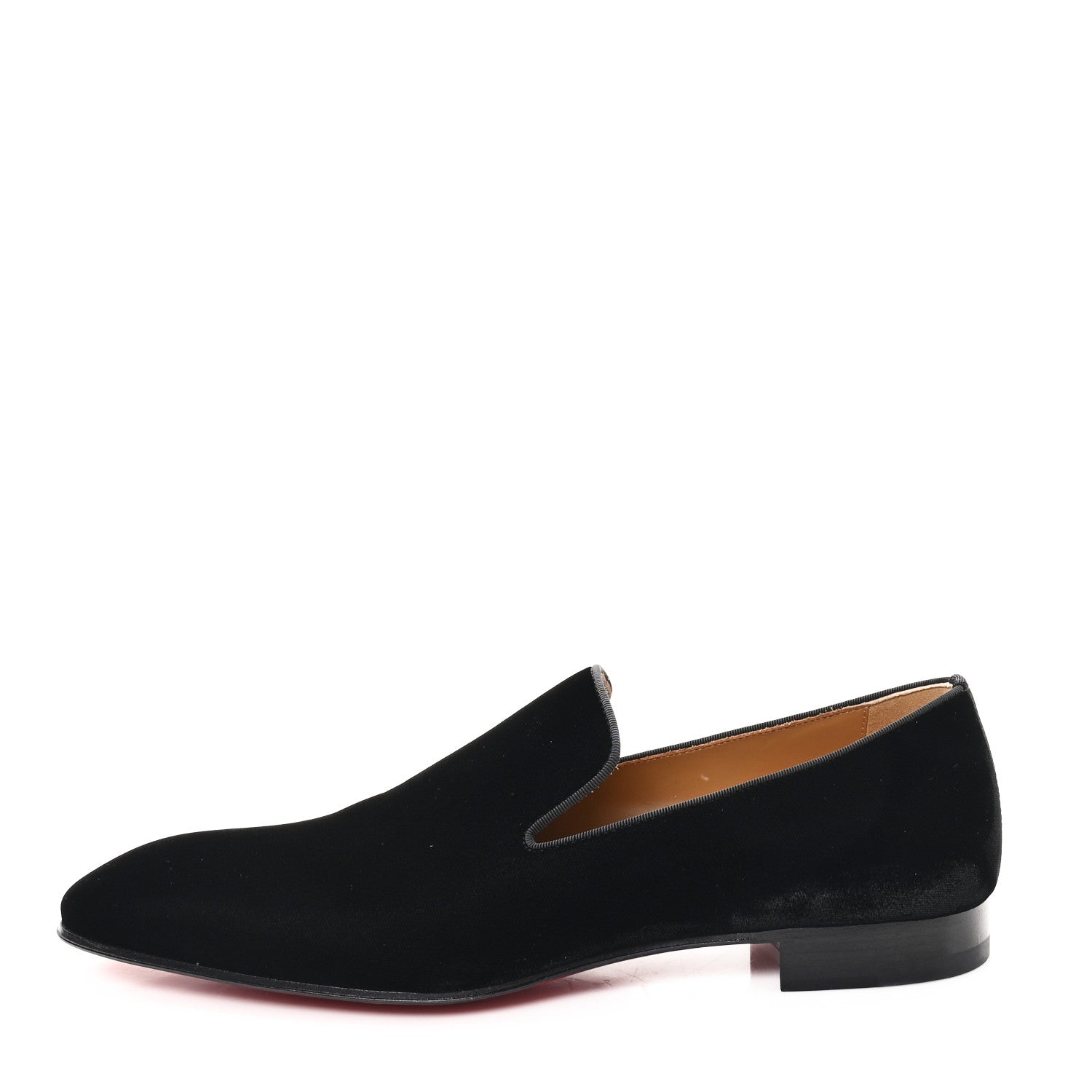 Christian Louboutin Velvet Mens Dandelion Flat Loafers 42 Black 1 of 8