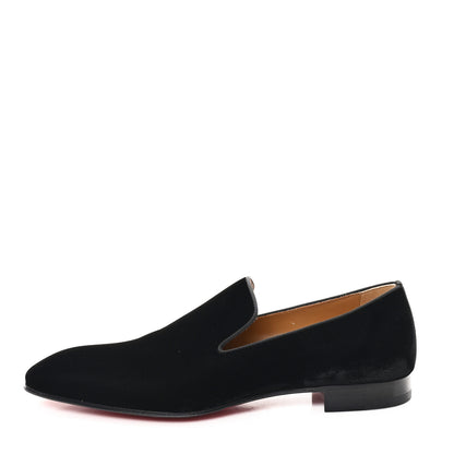 Christian Louboutin Velvet Mens Dandelion Flat Loafers 42 Black 1 of 8