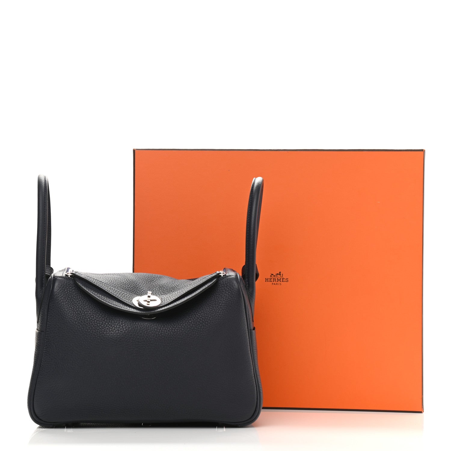 Hermes Taurillon Clemence Lindy 26 Bleu Nuit 13 of 13