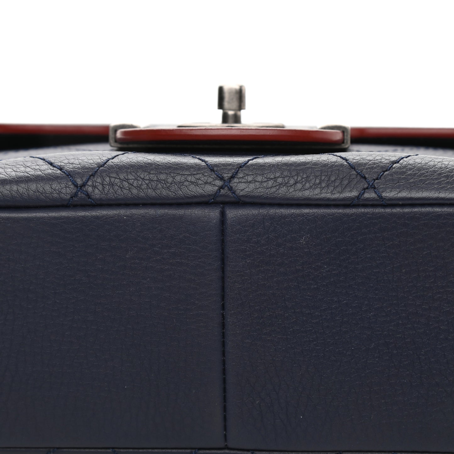 Grained Calfskin Archi Chic Flap Navy