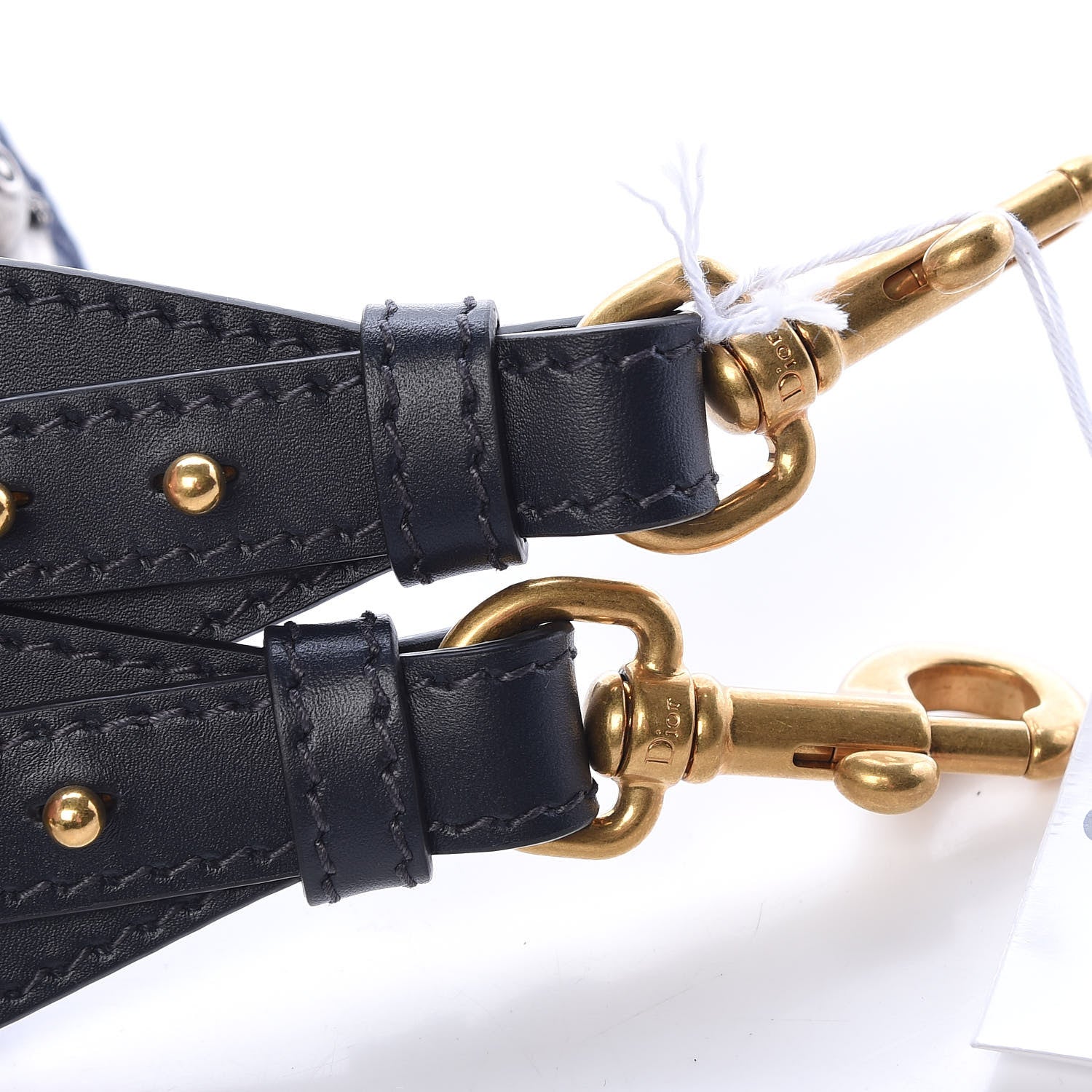 Christian Dior Oblique Studded Shoulder Strap Blue 6 of 6