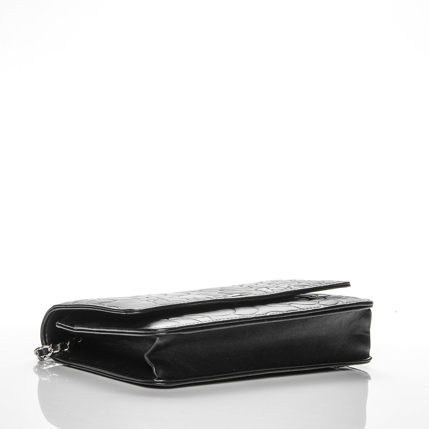 Chanel Lambskin Camellia Wallet on Chain WOC Black 4 of 7