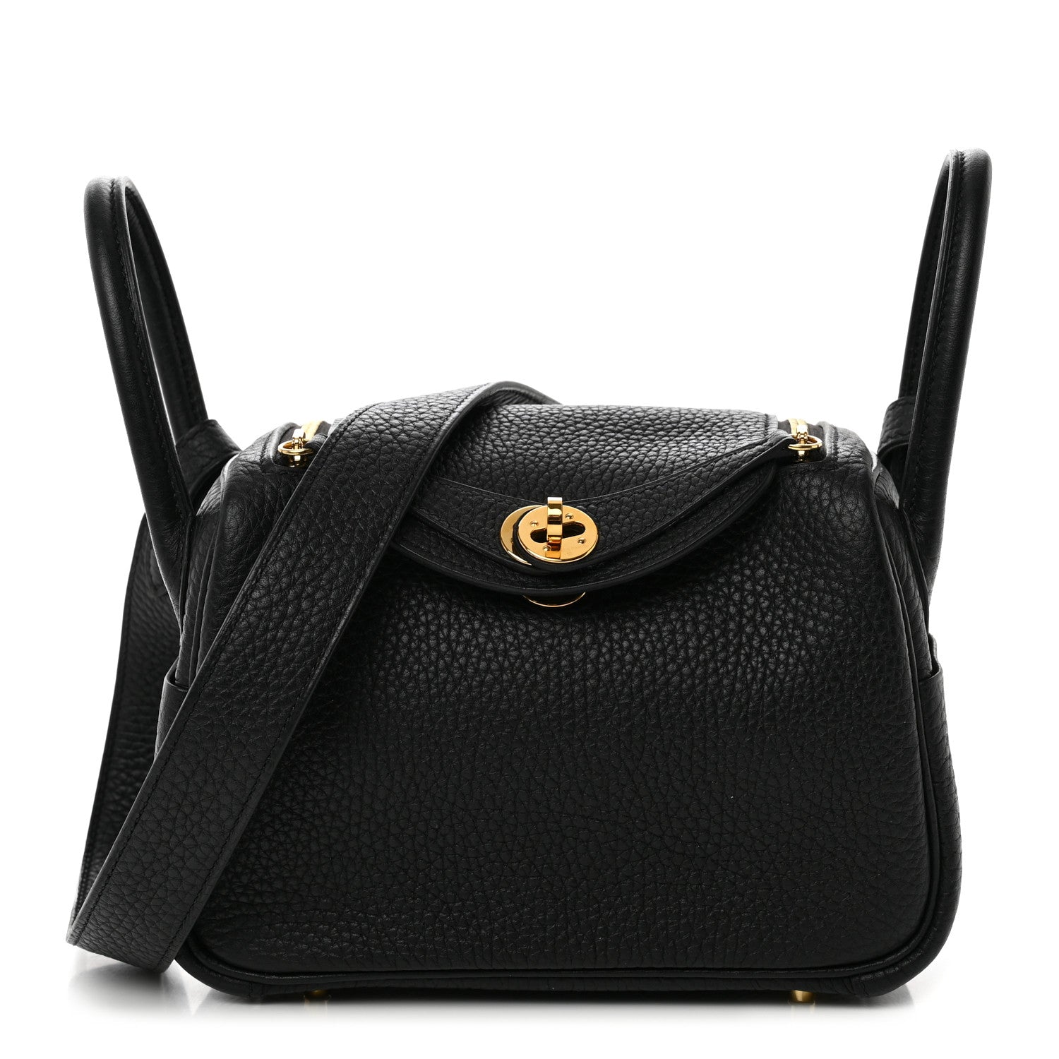 Hermes Taurillon Clemence Mini Lindy 20 Black 1 of 10