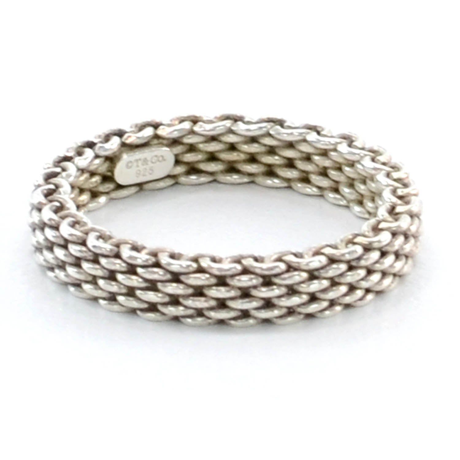 Tiffany Sterling Silver Narrow Mesh Somerset Ring 7 4 of 6