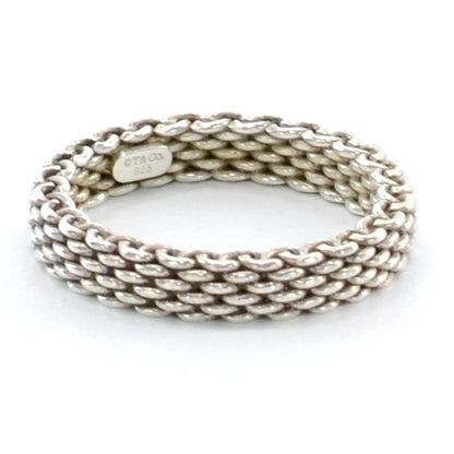 Tiffany Sterling Silver Narrow Mesh Somerset Ring 7 4 of 6