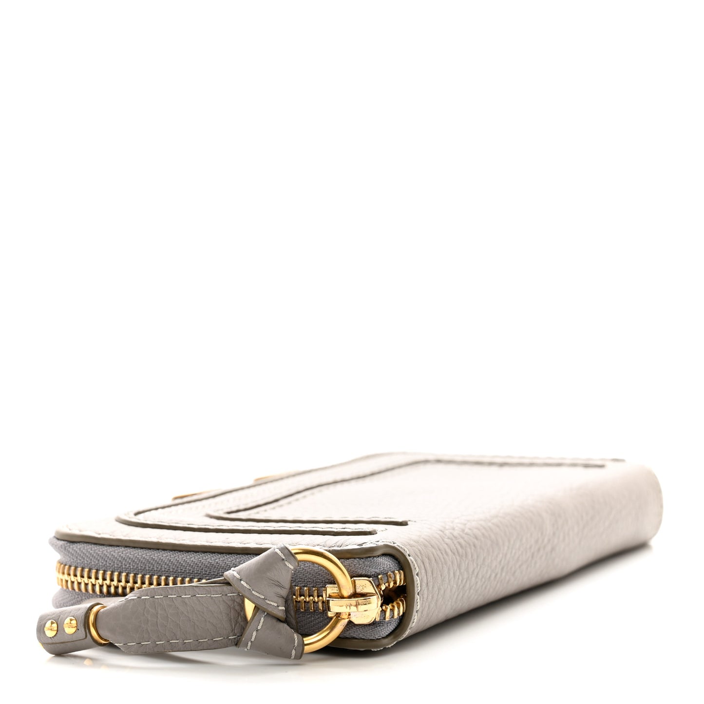 Calfskin Marcie Long Zip Around Wallet Cashmere Grey