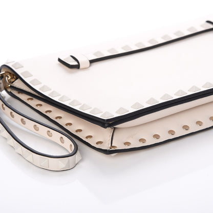 Valentino Garavani Nappa Painted Heart Rockstud Wristlet Clutch Ivory 7 of 9