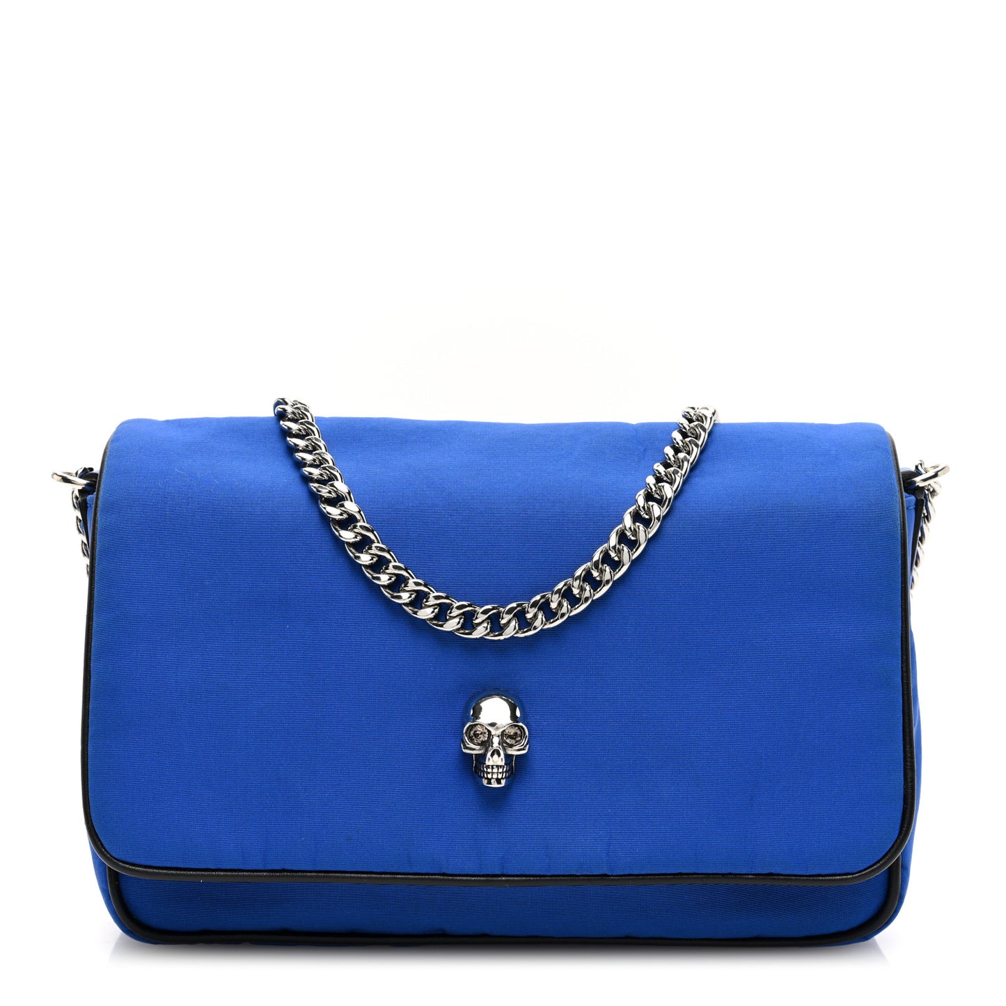 Nylon Skull Camera Crossbody Bag Royal Blue