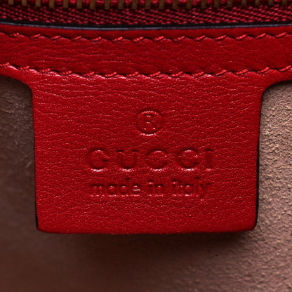 Gucci Apollo Calfskin GG Dadini Embroidered Chain Shoulder Tote Hibiscus Red 6 of 10