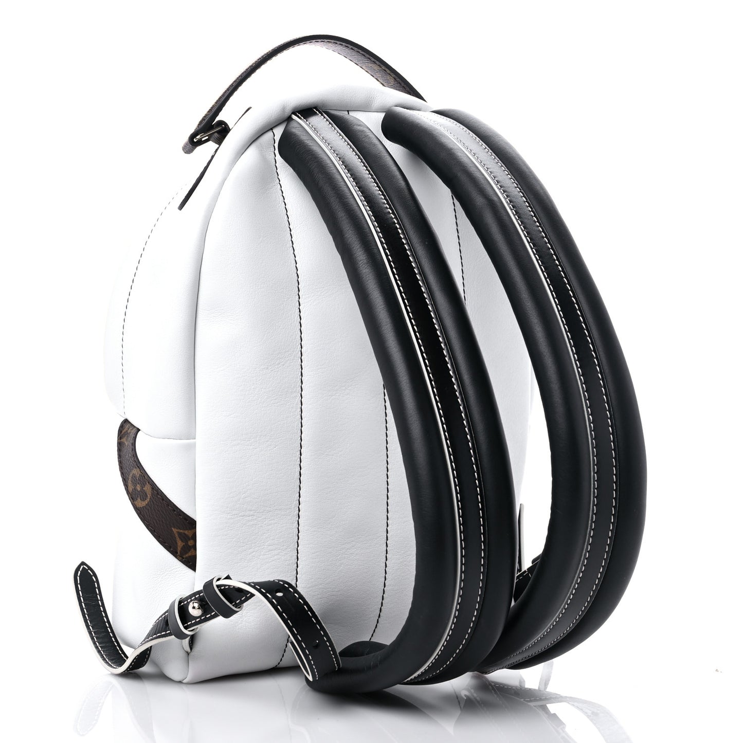 Calfskin Monogram LV Airline Palm Springs Backpack PM White
