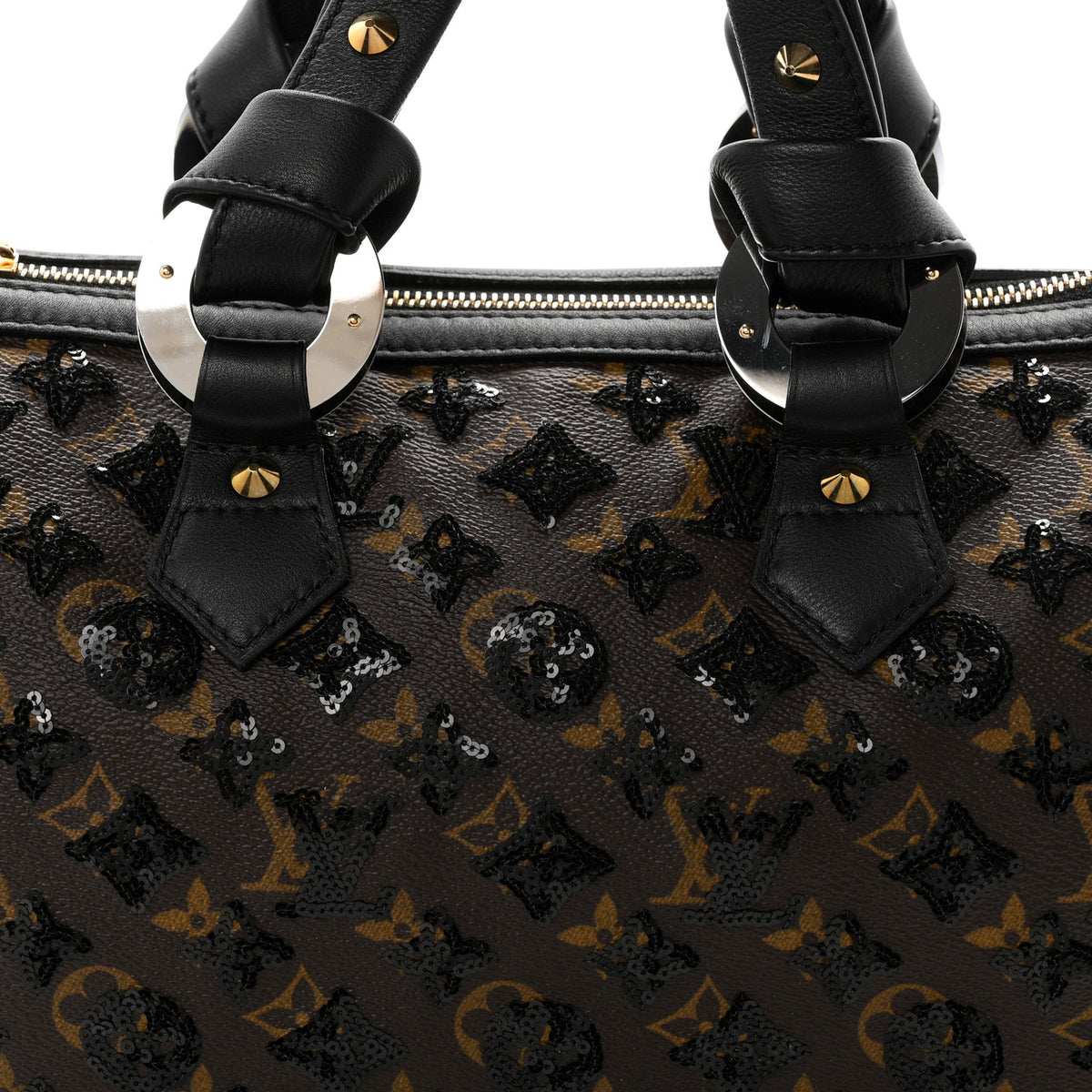Louis Vuitton Monogram Sequins Eclipse Speedy 28 Black 7 of 10