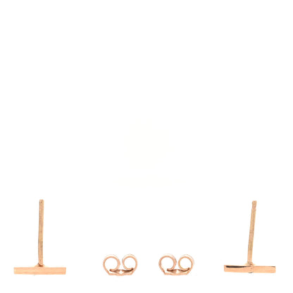 Jennifer Meyer 18K Rose Gold Black Diamond Bar Stud Earrings 3 of 4