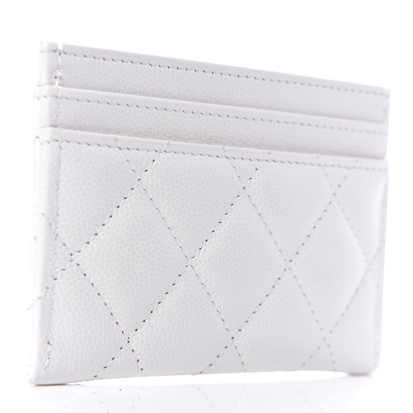 Caviar Quilted My Everything Card Holder White Black