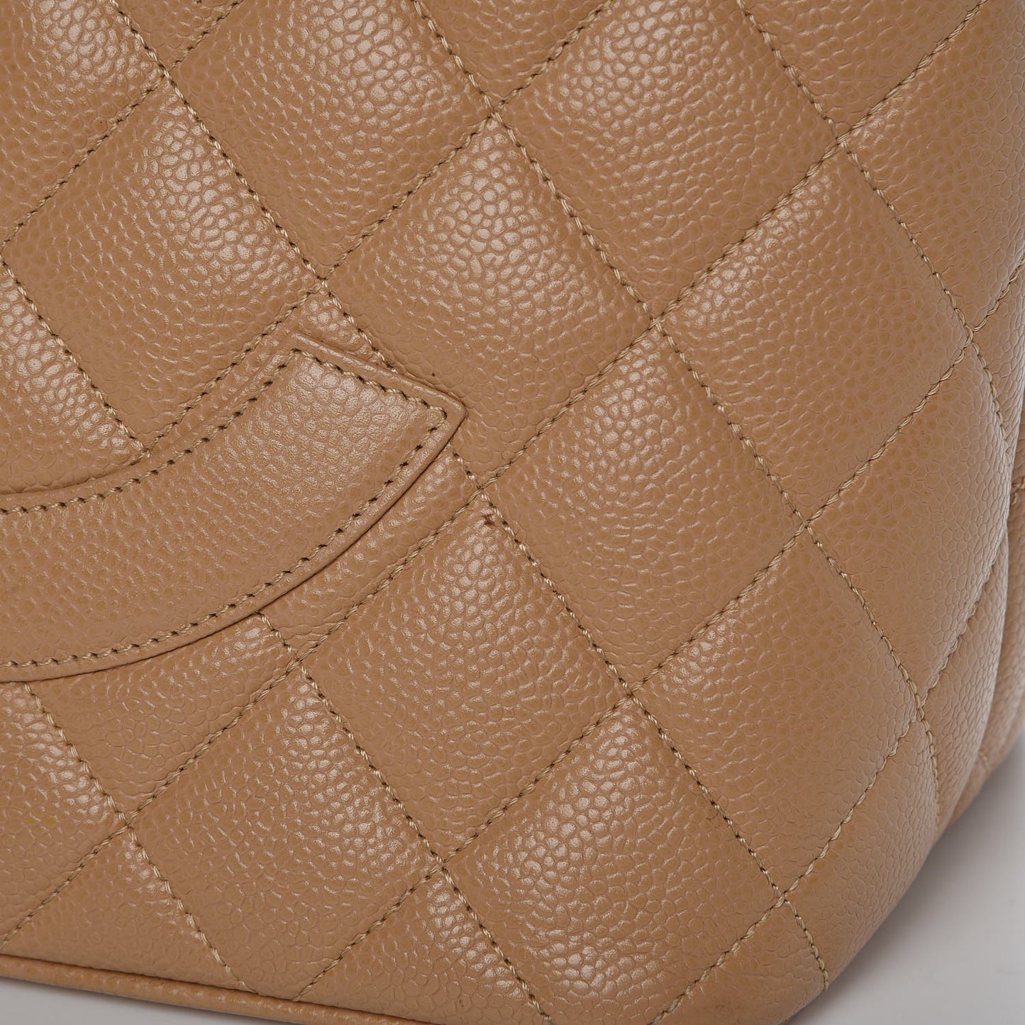 Caviar Quilted Medallion Tote Beige