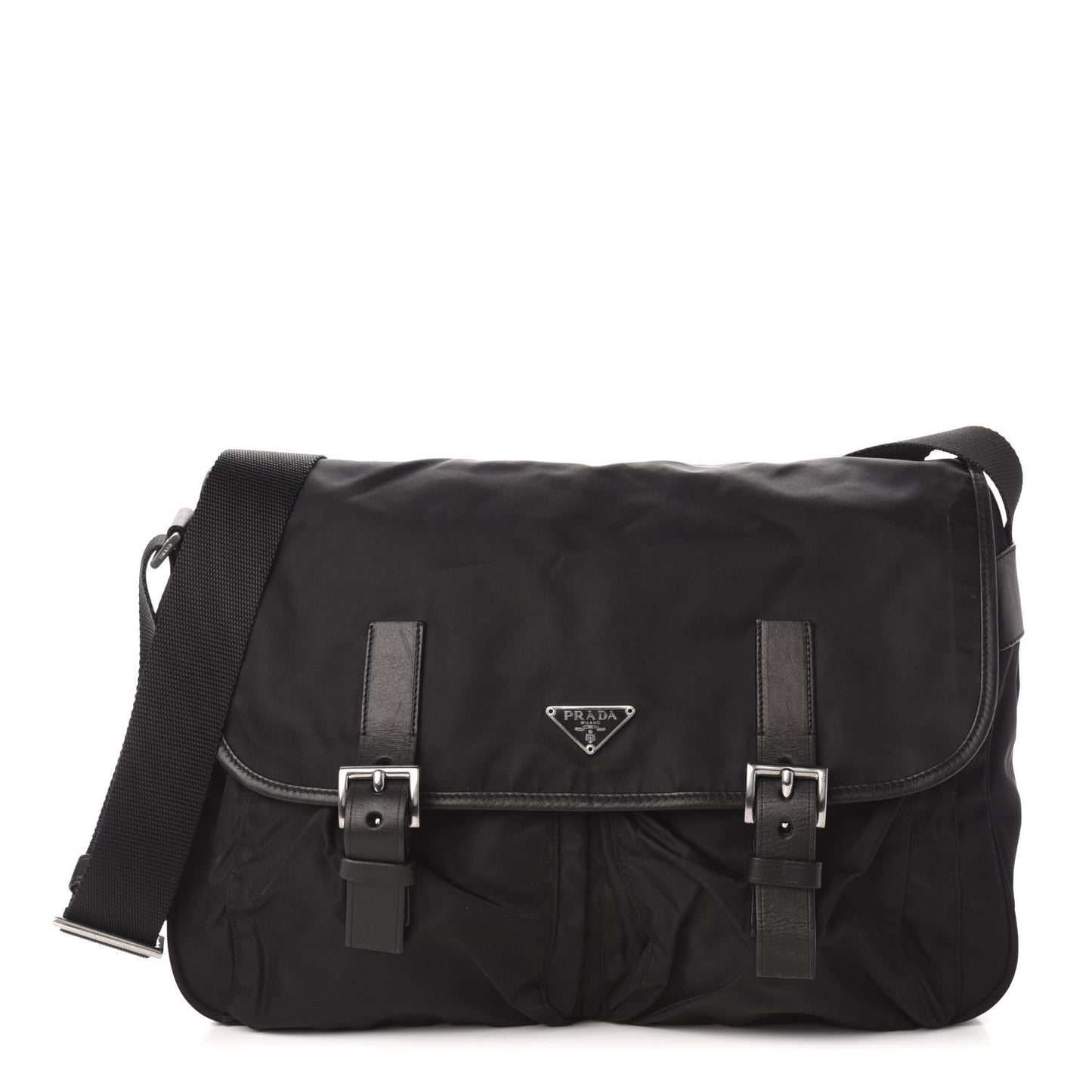 Nylon Vela Messenger Bag Black