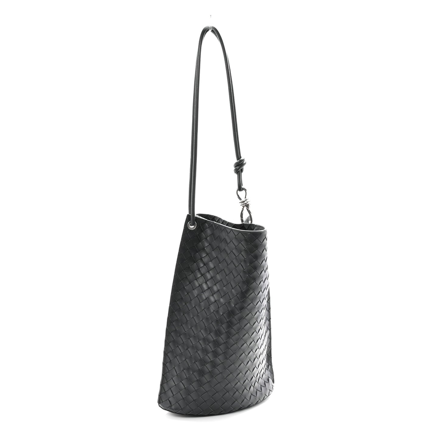Nappa Intrecciato Medium Knot Bucket Bag Ardoise