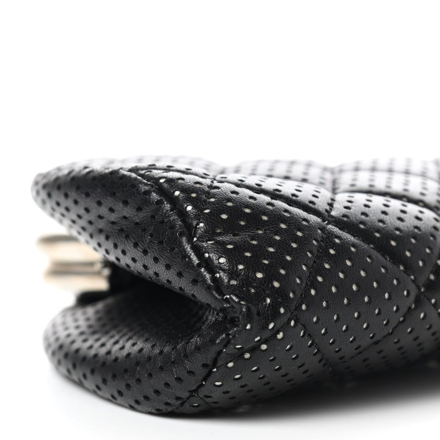 Lambskin Perforated Timeless Clutch Black