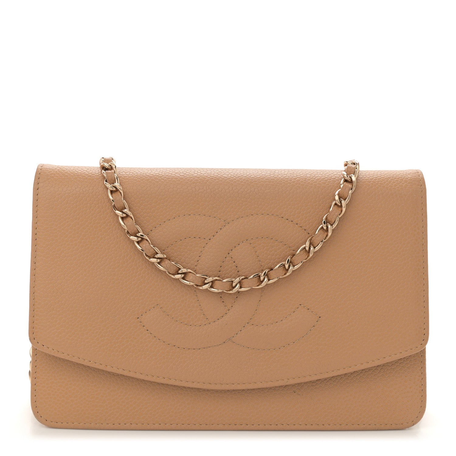 Chanel Caviar Timeless CC Wallet on Chain WOC Beige 1 of 14