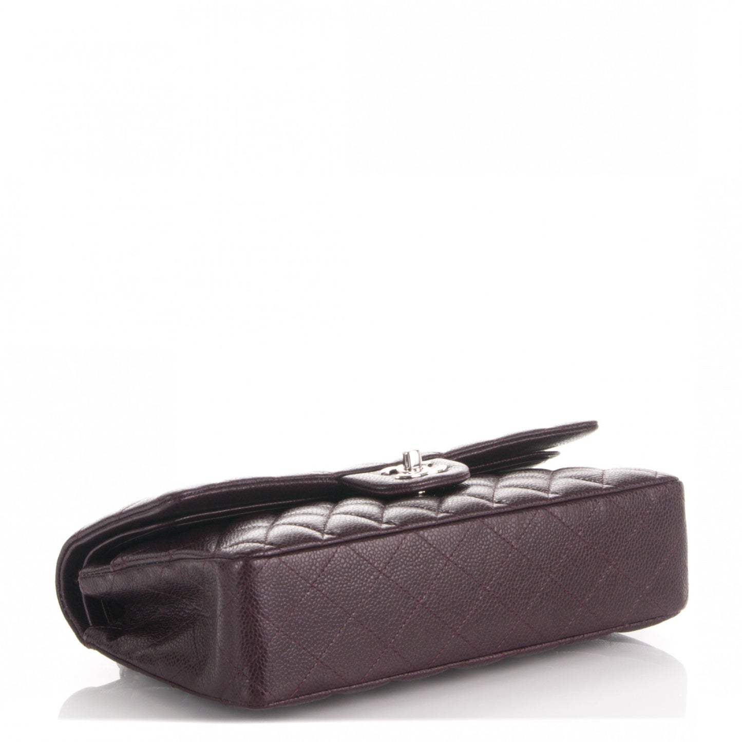 Caviar Quilted Medium Double Flap Burgundy