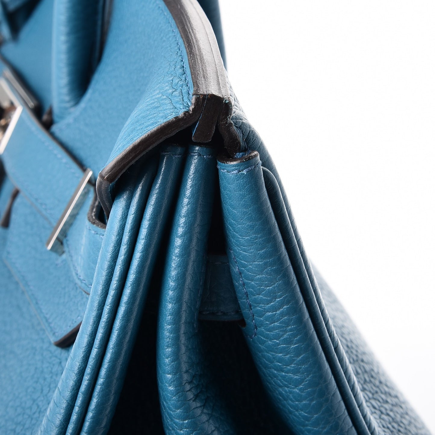 Taurillon Clemence Birkin 35 Bleu Izmir