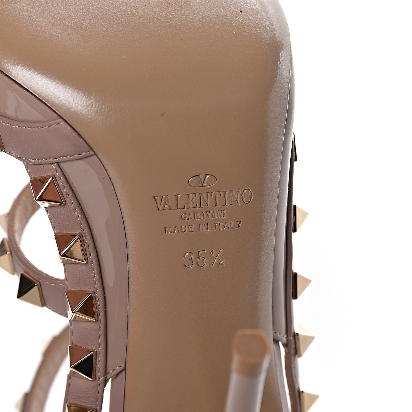 Patent Rockstud Ankle Strap Pumps 35.5 Poudre