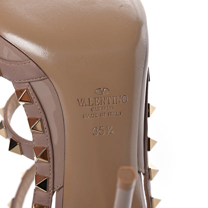 Valentino Garavani Patent Rockstud Ankle Strap Pumps 35.5 Poudre 6 of 8