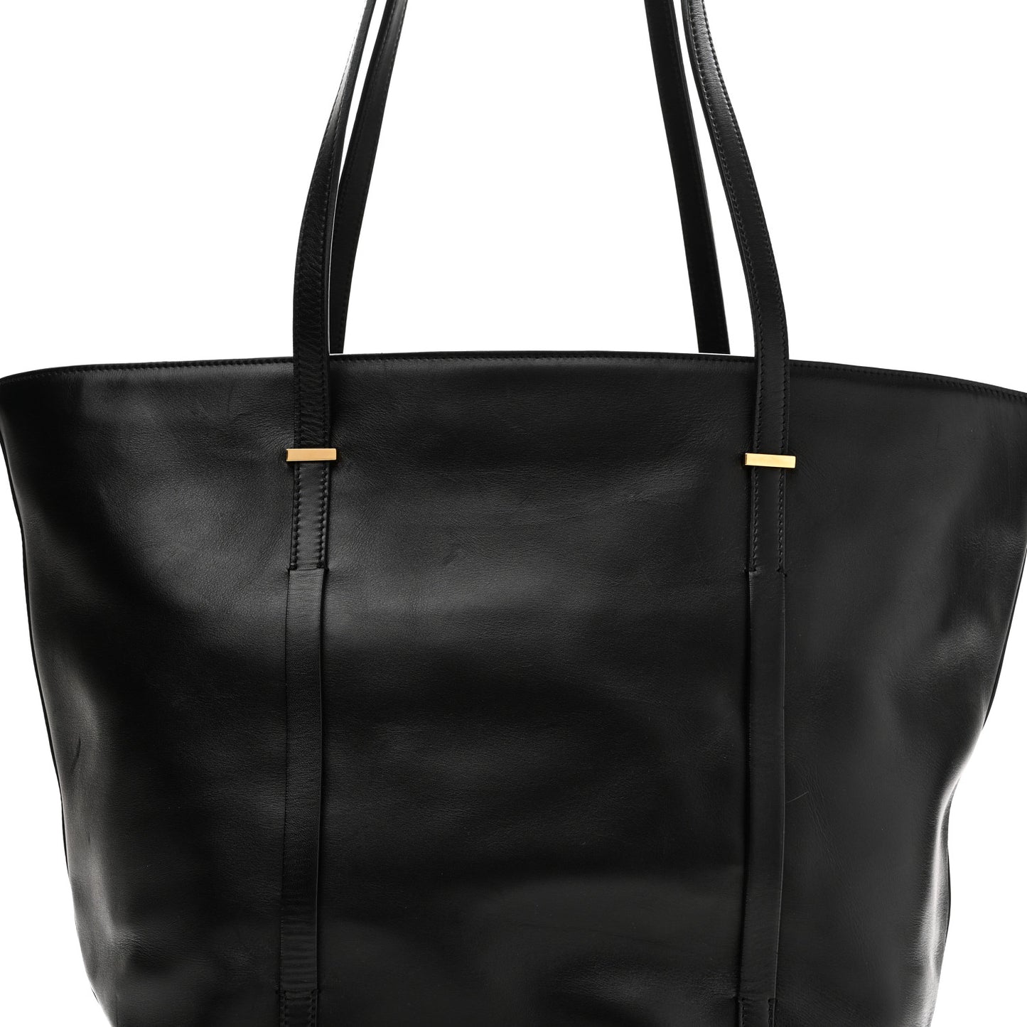 Sleek Calfskin Tote 12 1/2 Black