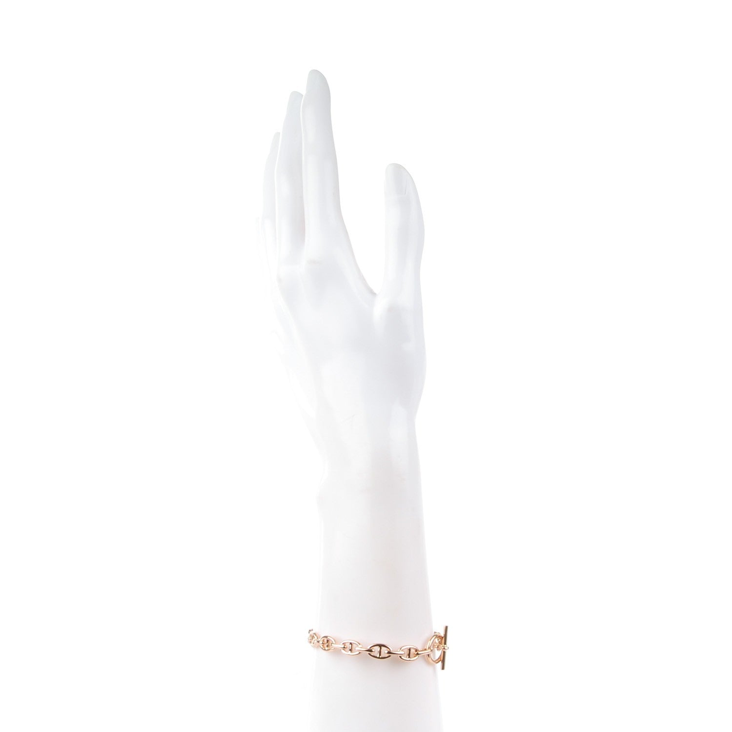 Hermes 18K Rose Gold Chaine d'Ancre Echainee S Bracelet 2 of 5