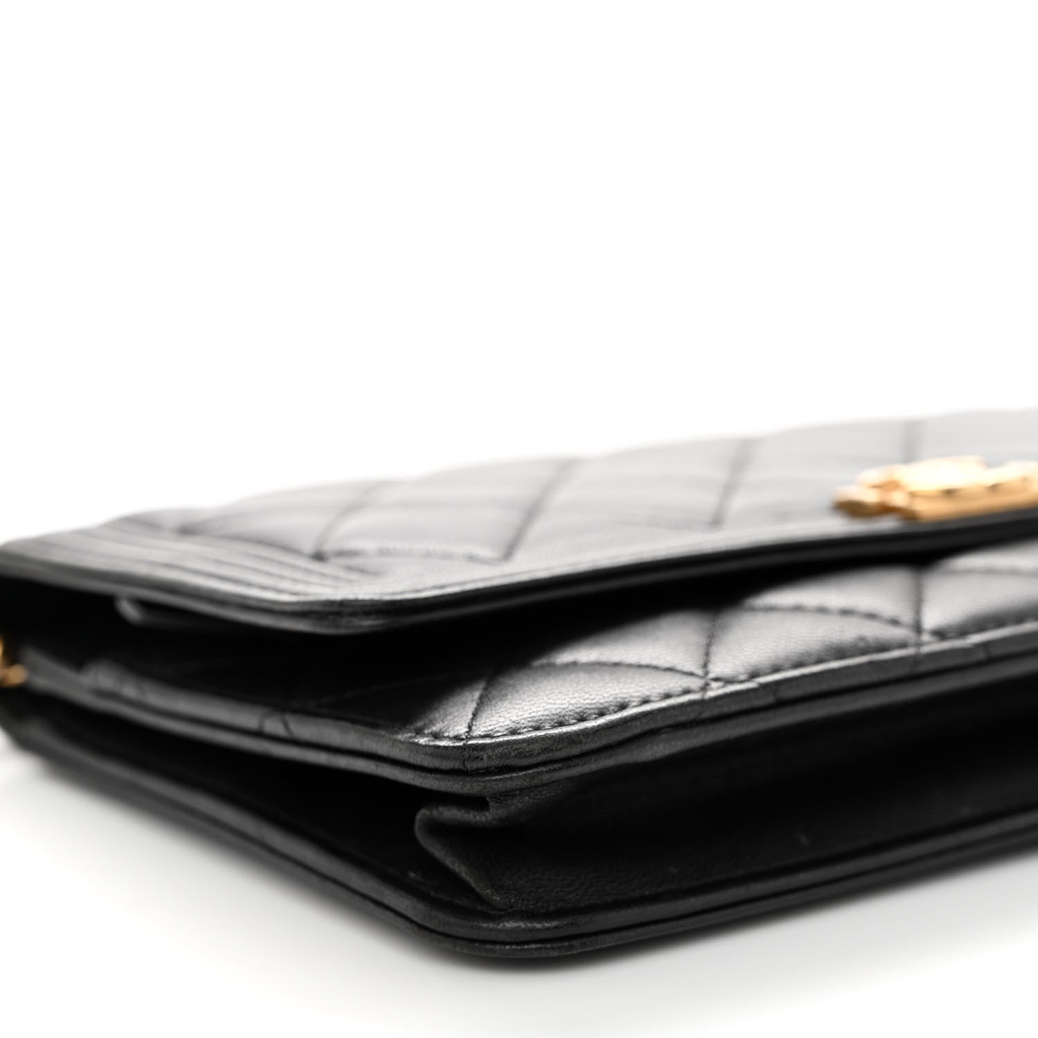 Chanel Lambskin Quilted Boy Wallet On Chain WOC Black 9 of 10