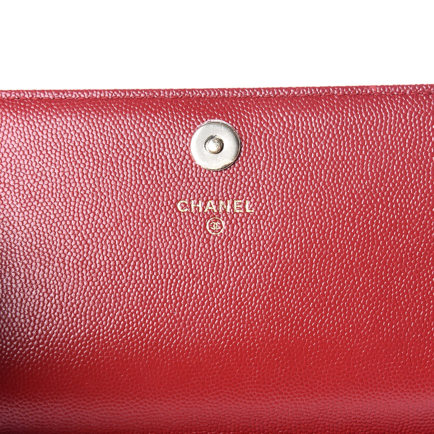 Chanel Caviar Quilted Square Wallet On Chain WOC Dark Red 8 of 12