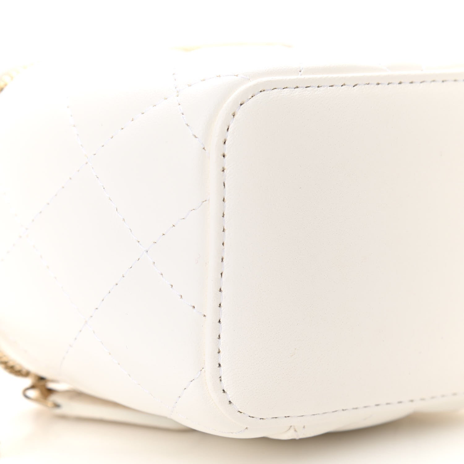Chanel Lambskin Quilted My Chanel Lady Vanity Case With Chain White 9 of 10