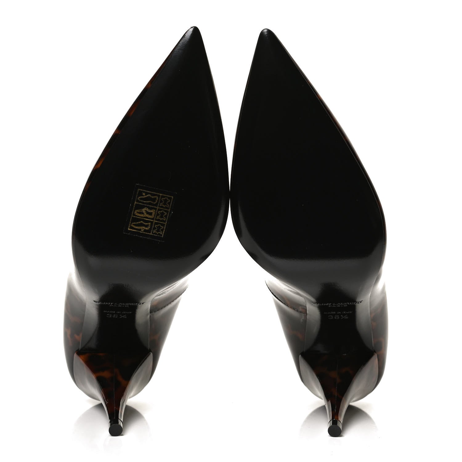 Saint Laurent Patent Tartaruga Kiki 85 Pump 36.5 Manto Naturale 7 of 9