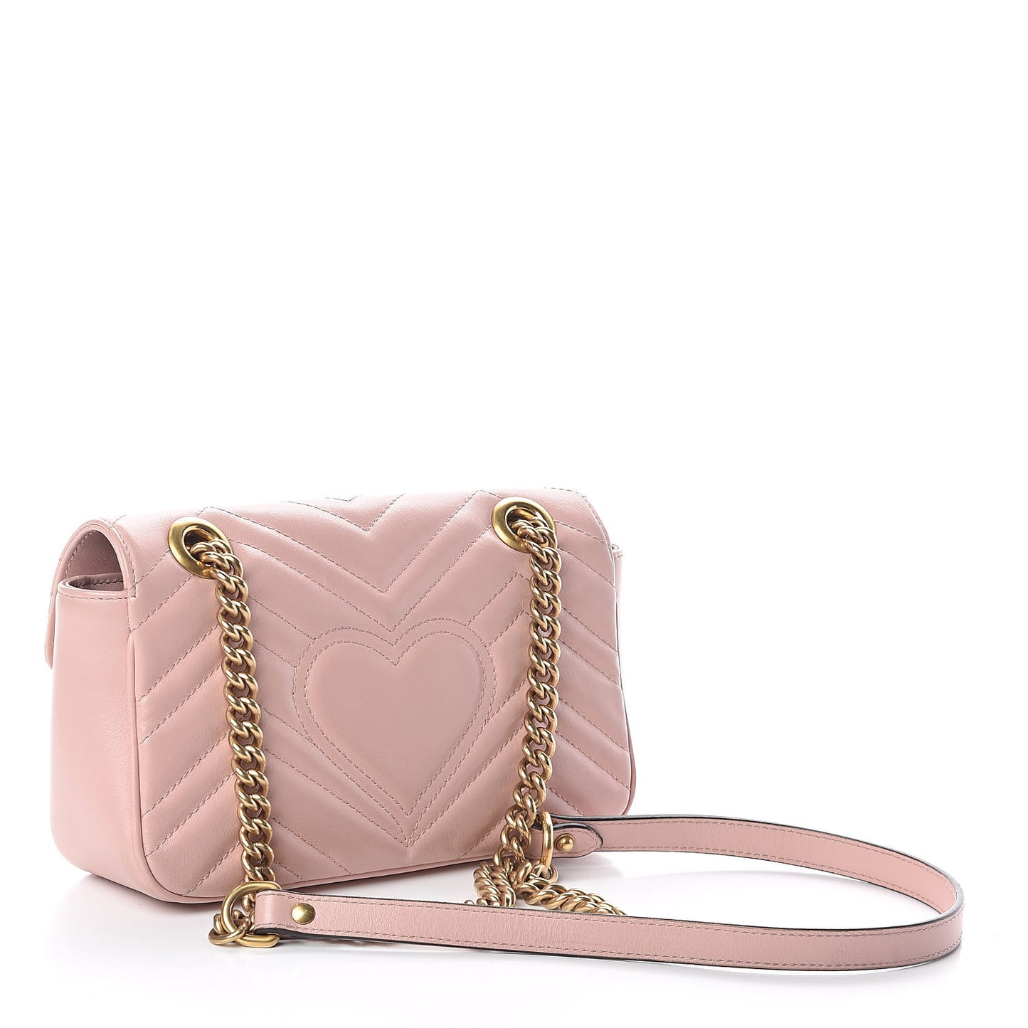 Calfskin Matelasse Mini GG Marmont Shoulder Bag Perfect Pink